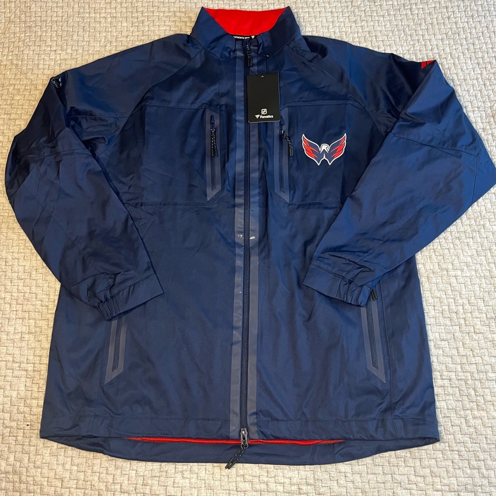 NWT Washington Capitals Full Zip Fanatics Authentics Jacket Size L MSRP $120